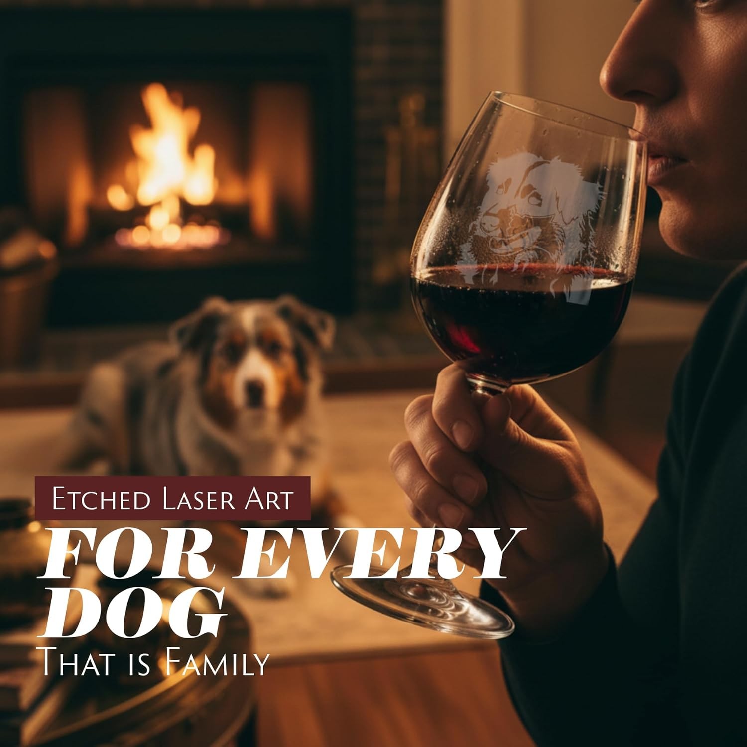 Personalized Dog Themed Etched Wine Glass – Custom Dog Breed Wine Glasses for