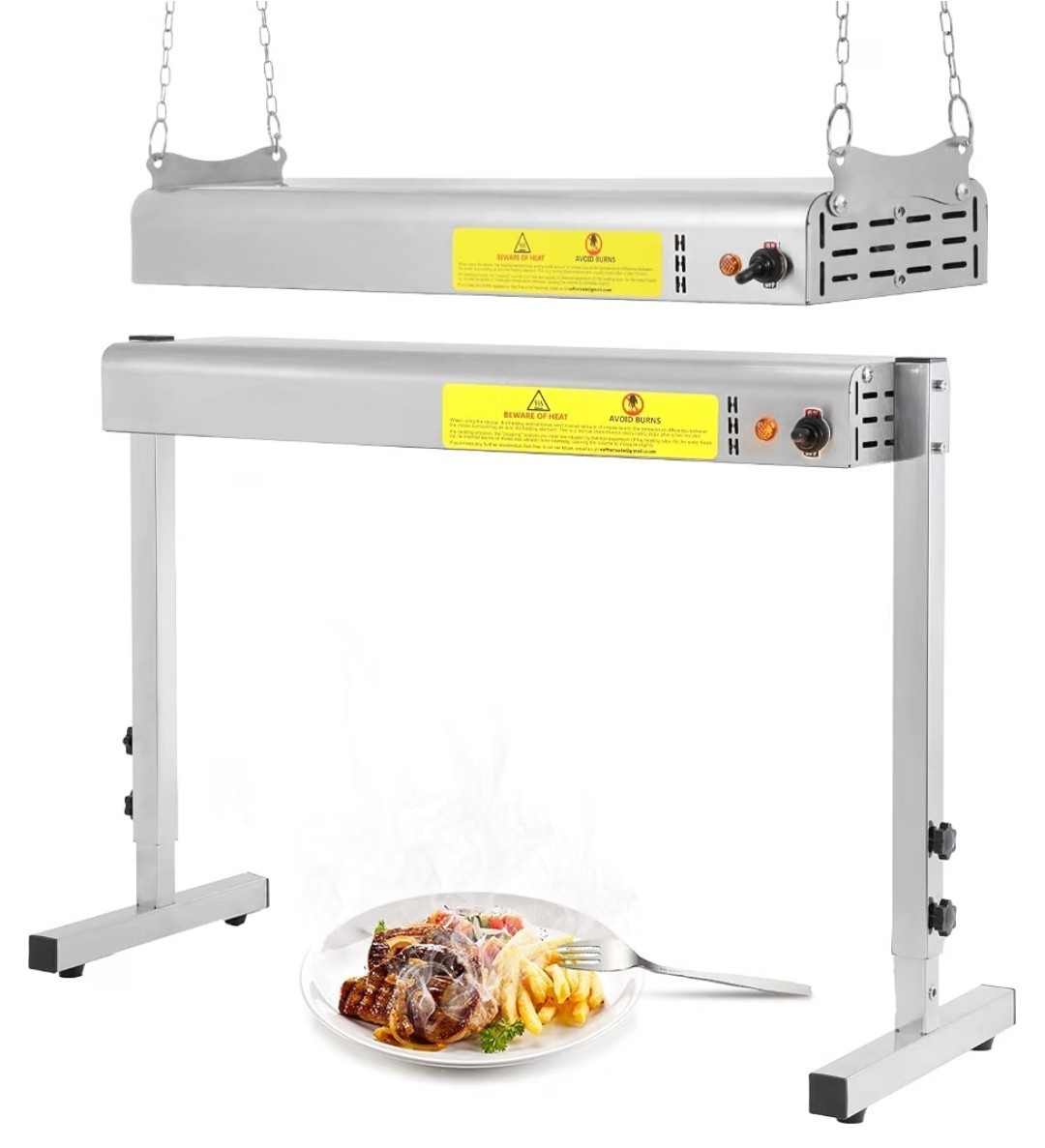 24″ Food Heat Lamp, 750W Commercial Food Warmer Electric Strip Heater New