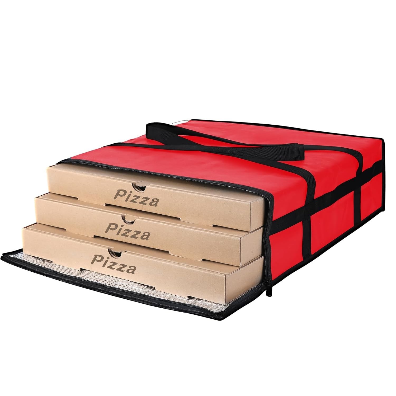 Insulated Pizza Delivery Bag 20x20x6, Commercial Food Carrier, Hot & Cold Foo…