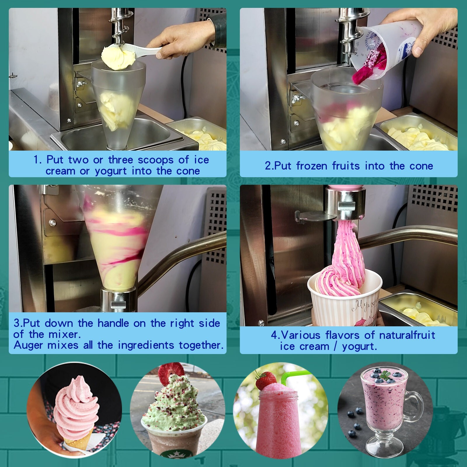 Kolice Yogurt Ice Cream Blending Machine, Milkshake Machine, Ice Cream Mixer