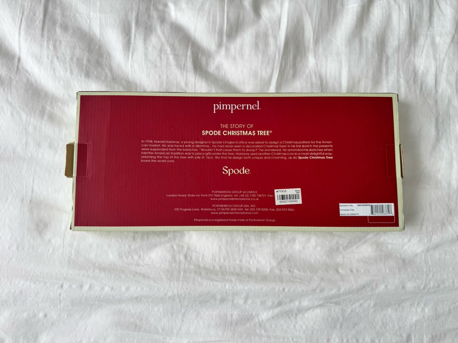 Spode Sandwich Tray – (15.1″ x 6.5″) 15.1″ x 6.5″ x 1″, Multicolor Christmas New