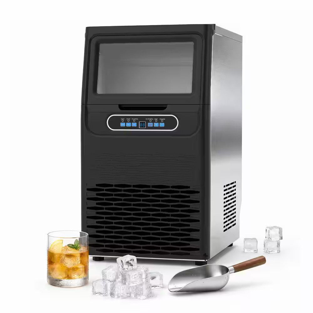13.78 In. Commercial Ice Maker, W/30 Lbs. Storage, 110 Lbs. /24 H Freestanding S
