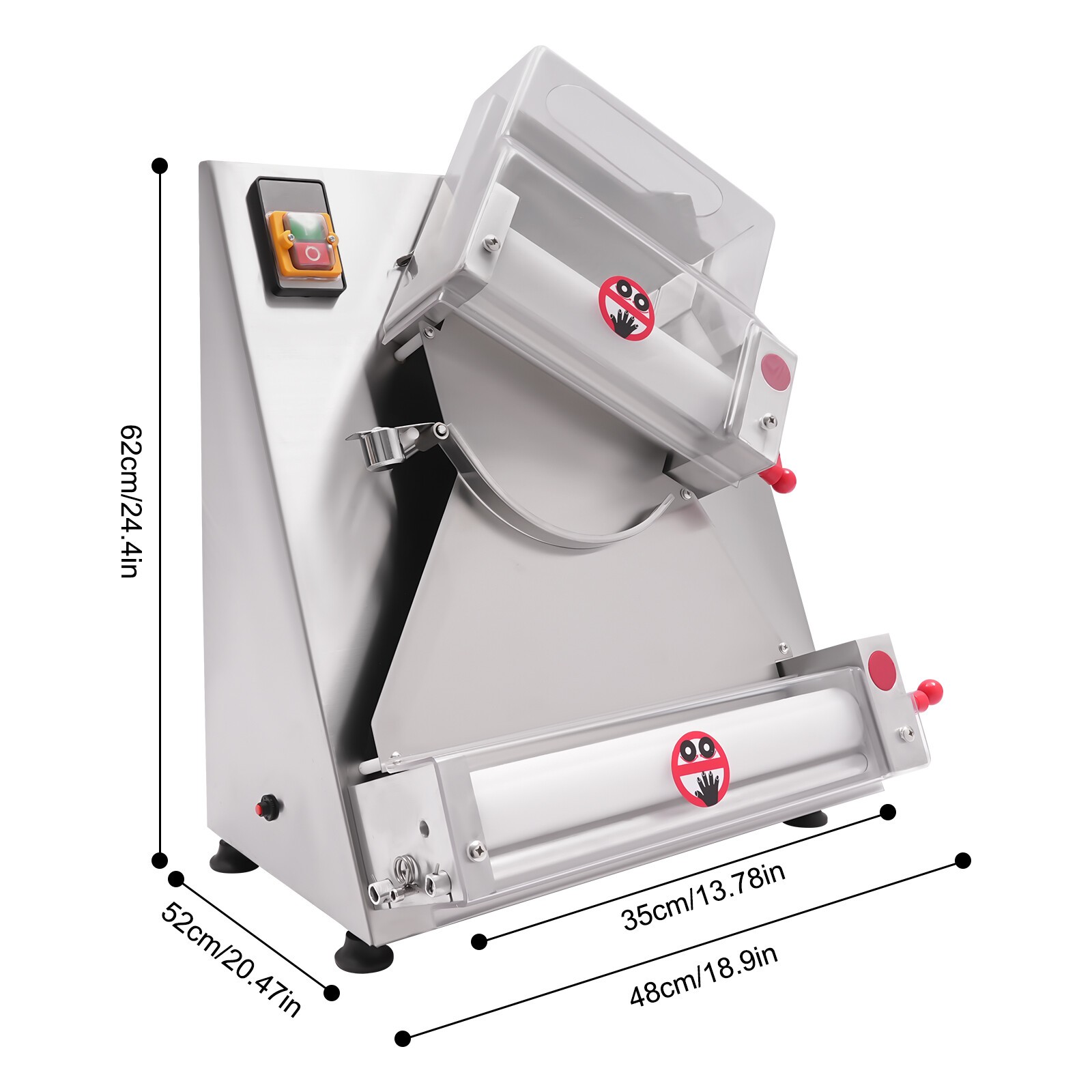 4-12 Inch Dough Roller Sheeter Electric Commercial Dough Pizza Sheeter 370W