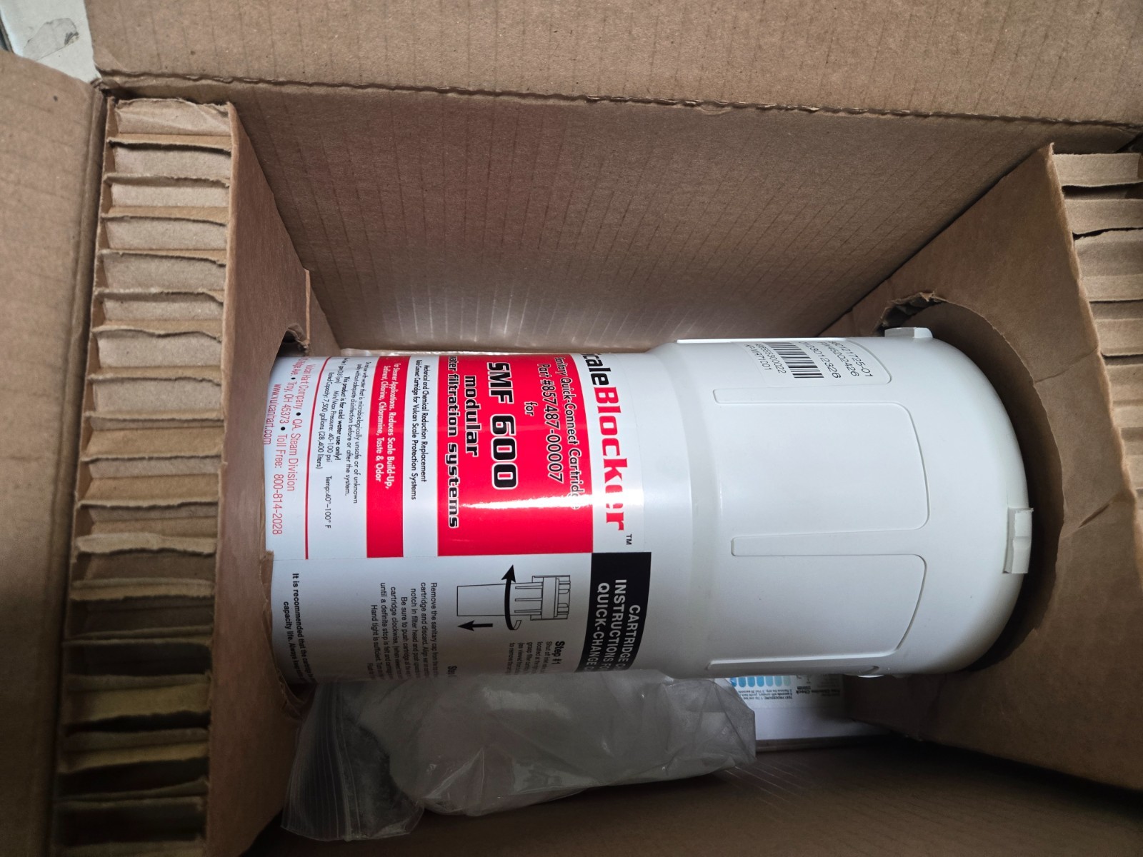 Hobart/Vulcan-Hart 00-857487-00600 PM Kit SMF-600 ScaleBlocker Water Filter OEM