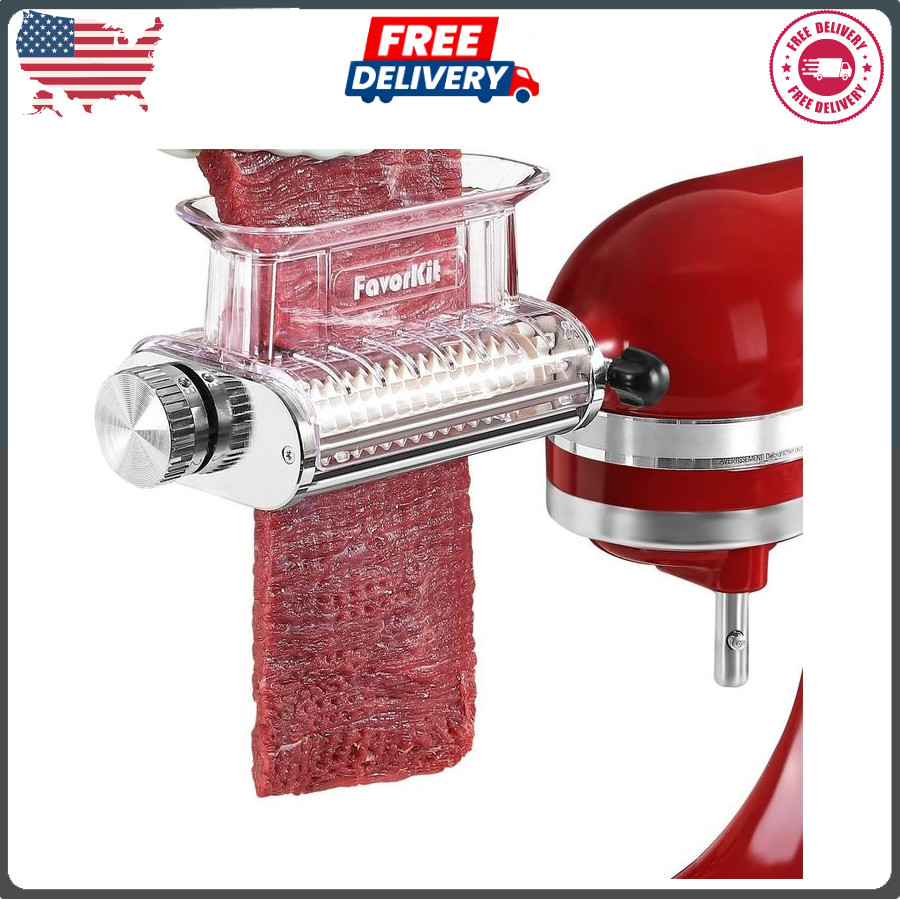 FavorKit Adjustable 3‑Thickness Meat Tenderizer Attachment – For KitchenAid Stan