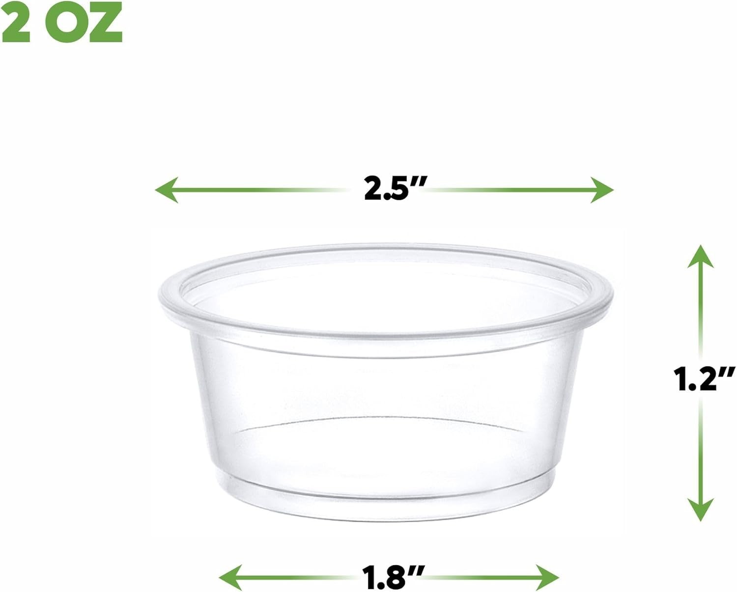 [2 Oz. – 250 Count Clear Disposable Plastic Portion Cups (No Lids), for Souffle,