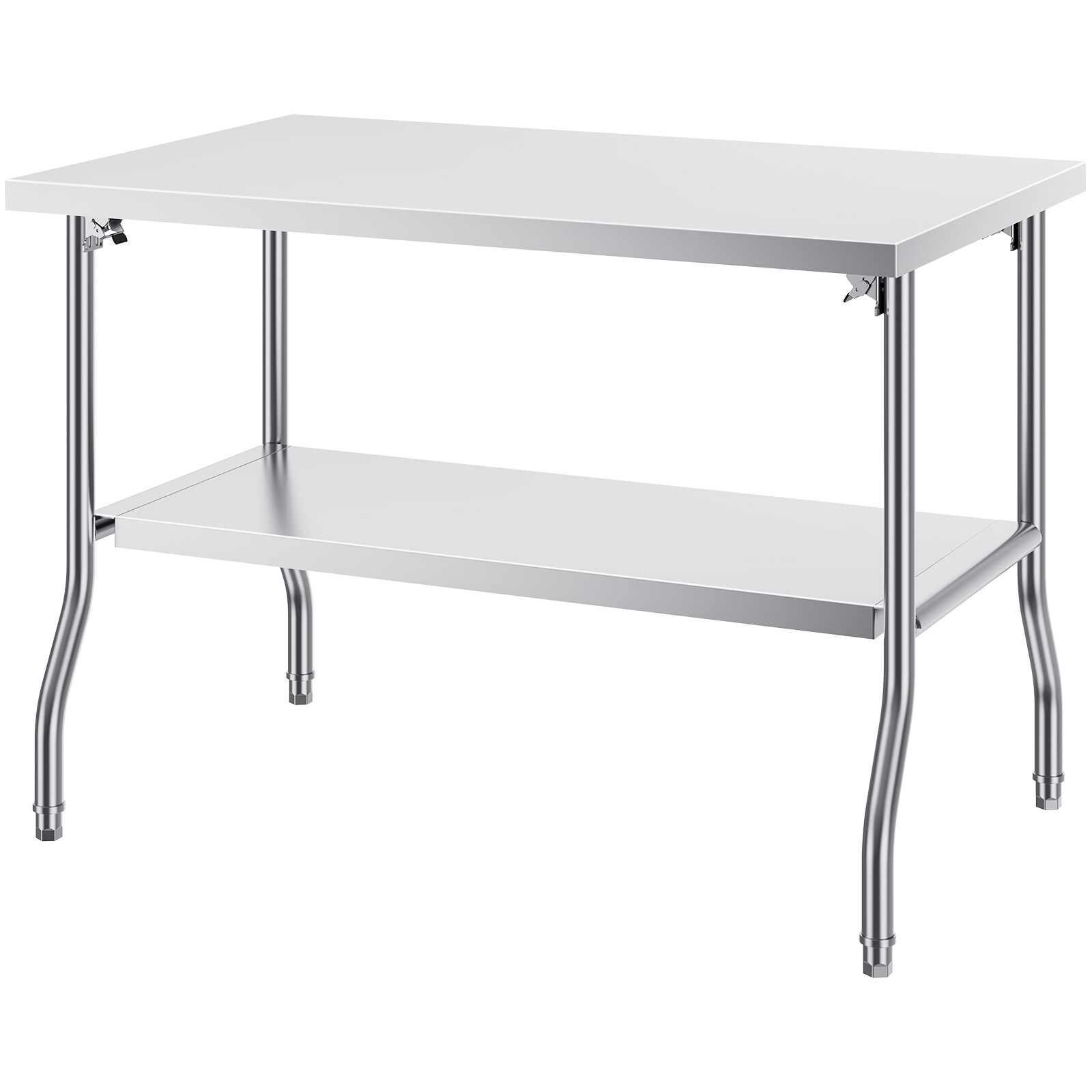 Folding Work Prep Table Stainless Steel with Undershelf -48 x 30 in.