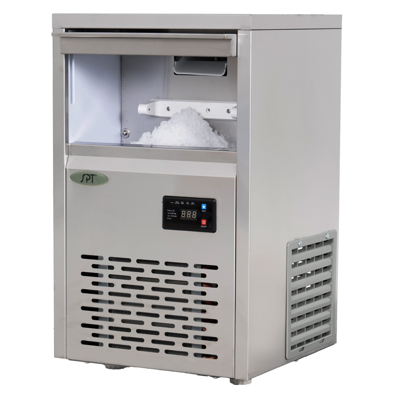SPT SZB‑22 Automatic Flake Ice Maker, 44 lbs/day, Stainless Steel, Water Filter