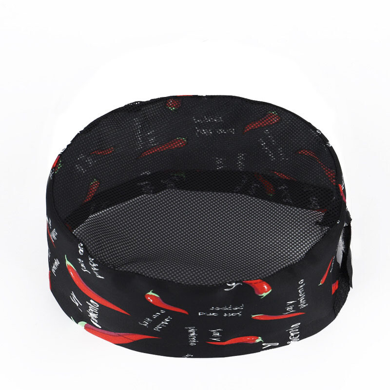Kitchen Cooking Chef Hat Restaurant Service Flat Top Mesh Breathable Beanie Cap
