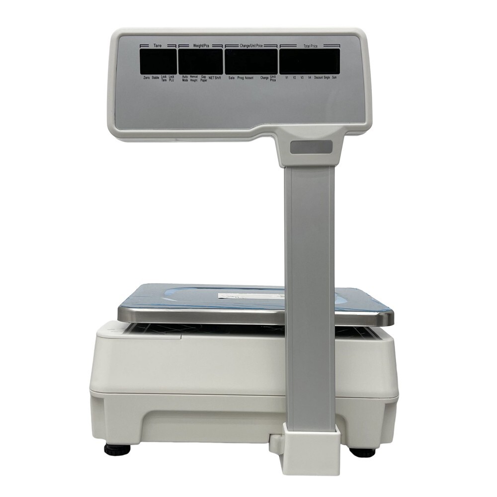 110V Digital Price Computing Scale Thermal Printer 15kg/33 lbs Four-window Pole