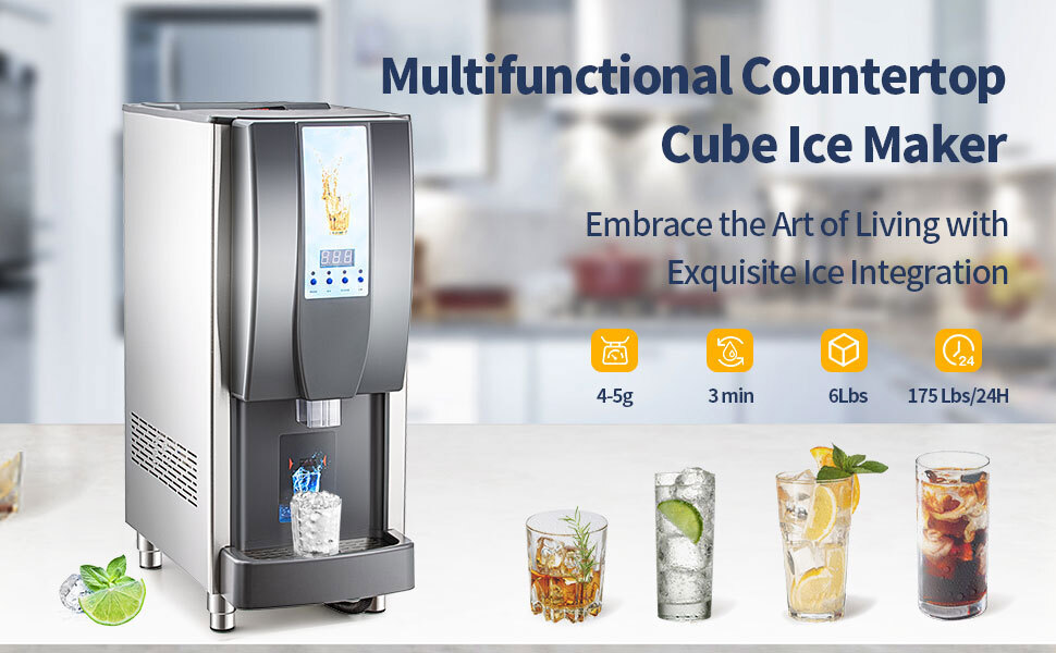 TECSPACE All New Commercial 110V 550W 175LBS/24H Intelligent Sensing Ice Machine