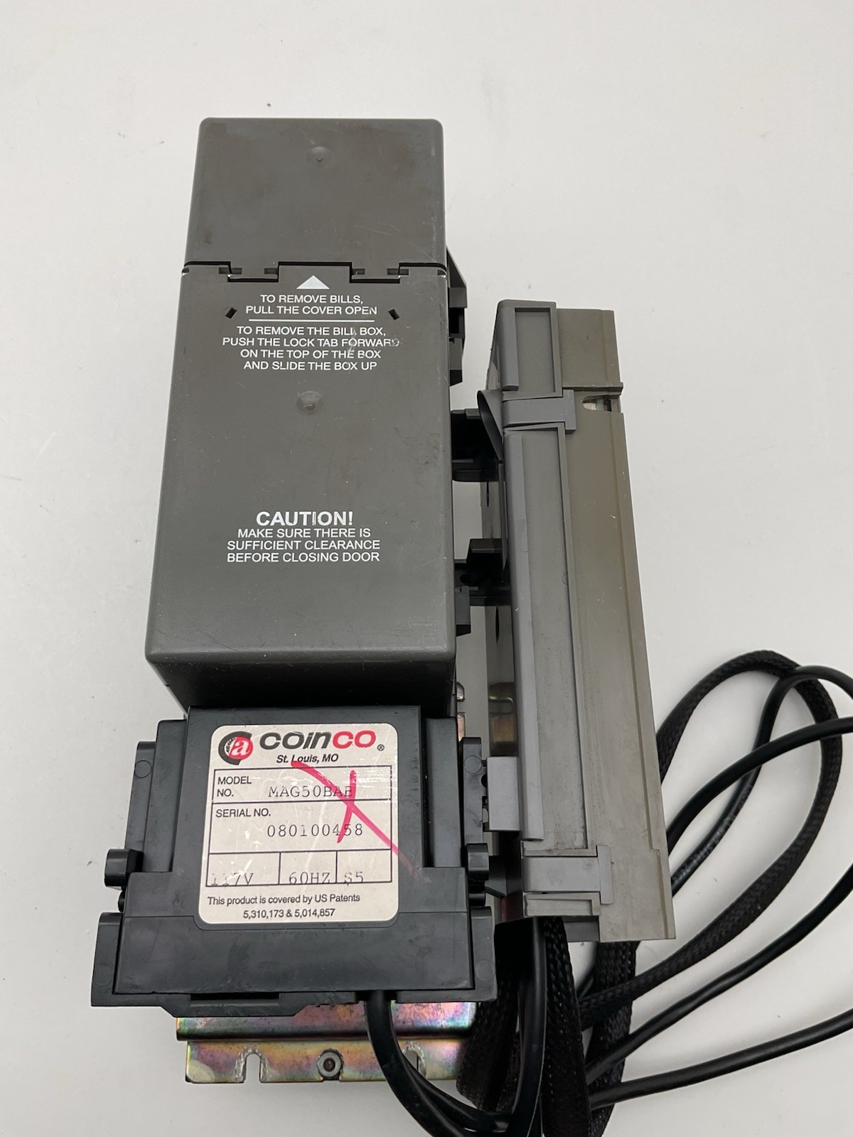 1 COINCO magpro mag 50Bab BILL ACCEPTOR DOLLAR bills 11OV/24V