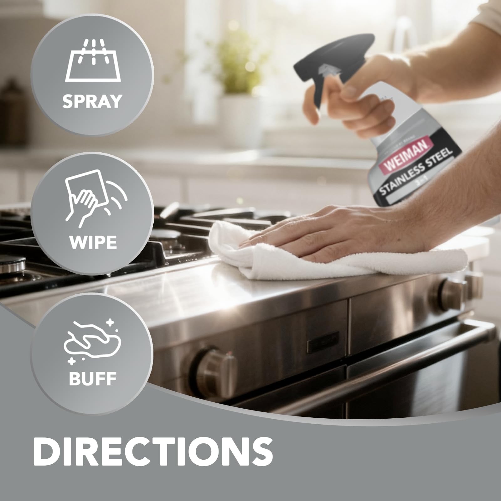 Weiman Stainless Steel Cleaner & Polish, 2 Pack, 24 Fl Oz (Pack of 1), 2 Pack