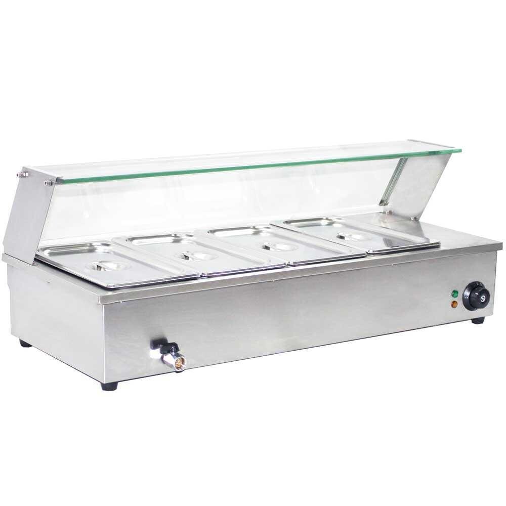 34″ Countertop Steam Table Bain Marie Food Warmer for 4 Pans