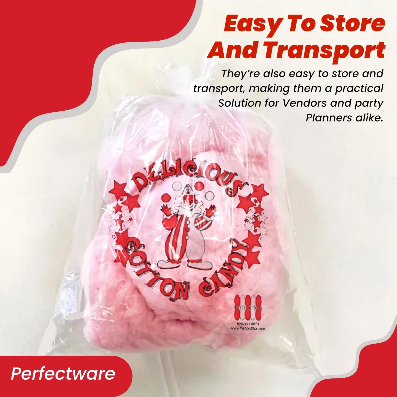 Cotton Candy Bags 400 Count Twist Ties Included Concession Party Supplies