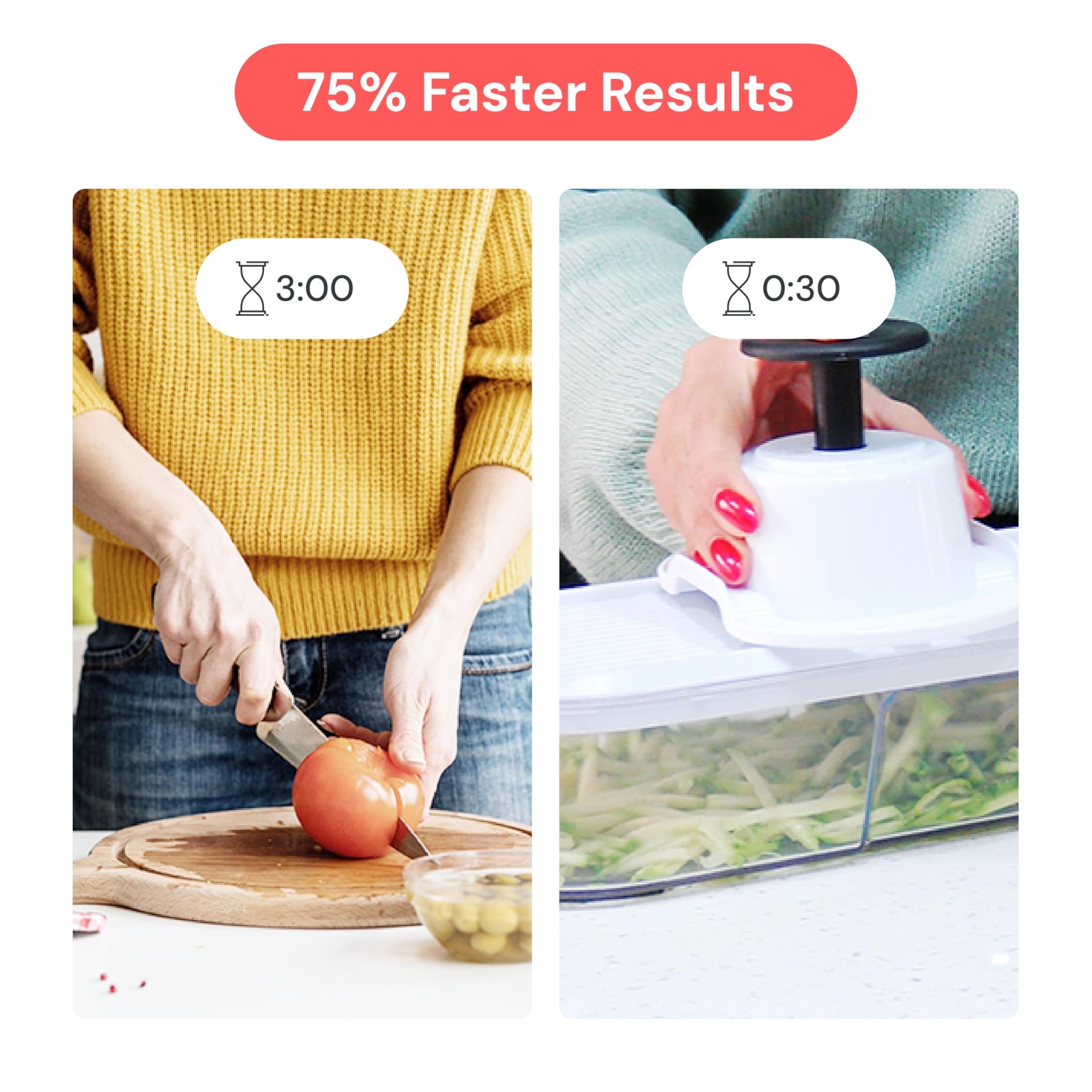 Fullstar Core Vegetable Chopper – Chop and Slice Lid – 6-in-1, White/Black