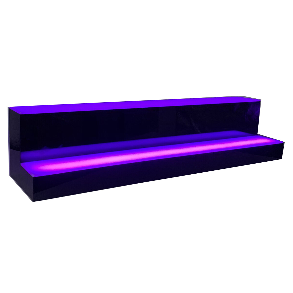 31″ Acrylic LED Lighted Bar 2 Stage Display Liquor Bottle Shelf 7 Preset Color