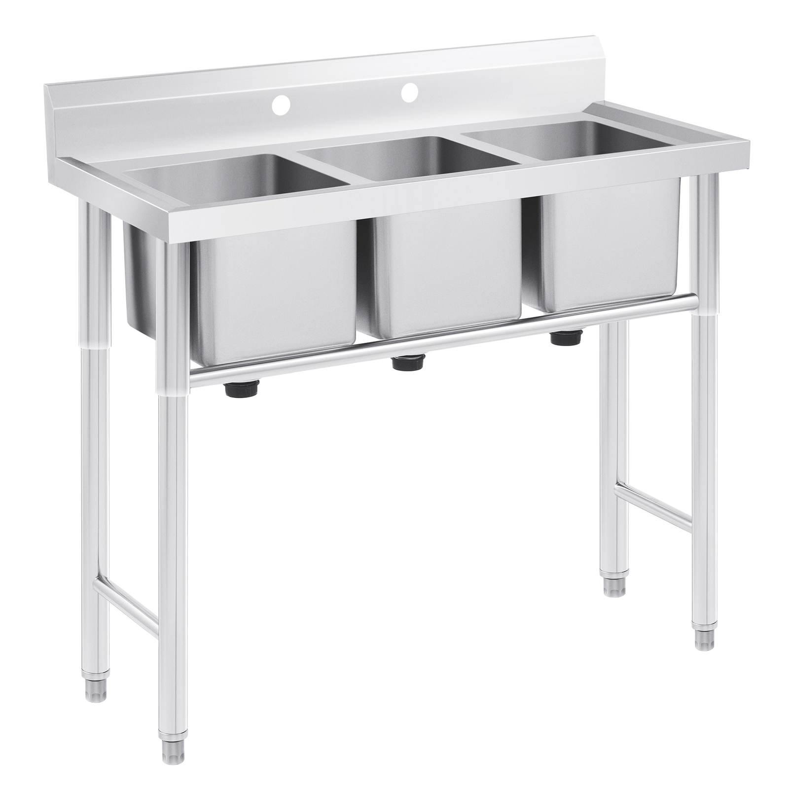 40″ Commercial Kitchen Sink Stainless Steel Utility Sink 3 Compartment – Used