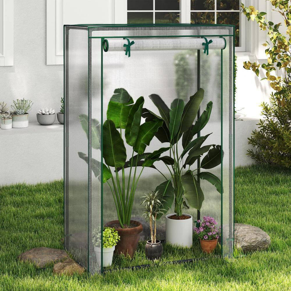 39 In. X 20 In. X 59 In. Portable Mini Greenhouse with Roll-Up Zippered Door, In