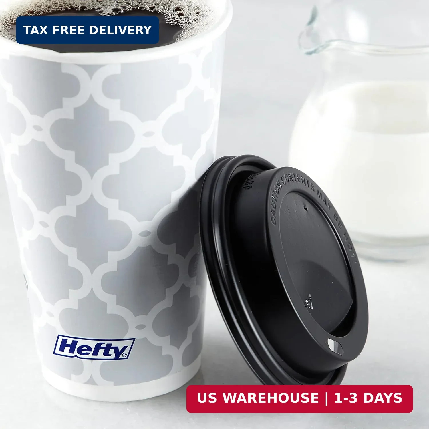 Hefty Disposable Hot Cups with Lids, Insulated Paper Coffee Cups for Tea, Cocoa