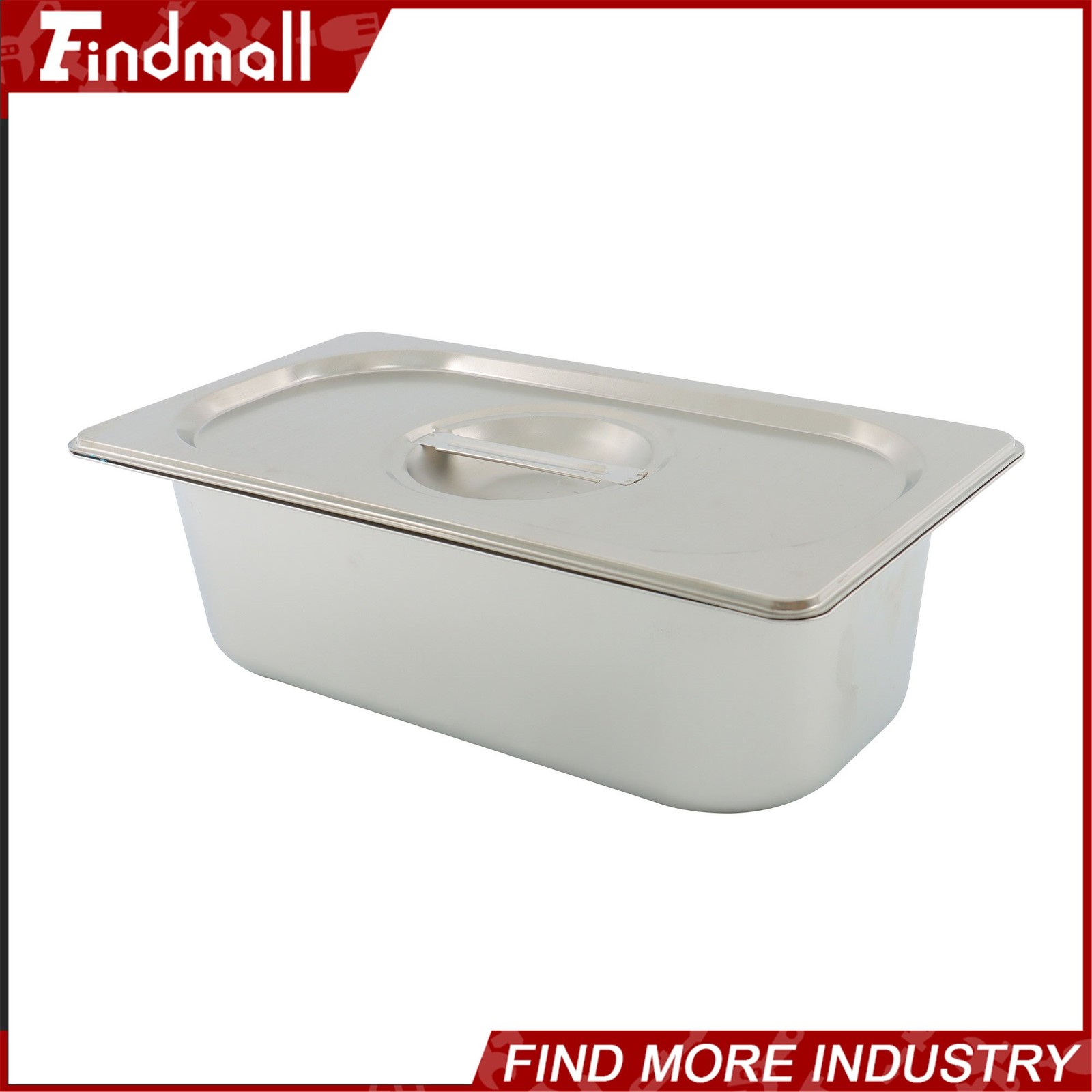 Findmall 2 pcs 1/3 Size Hotel Pan Lid 3.6 Inch Deep Stainless Steel Steam Table