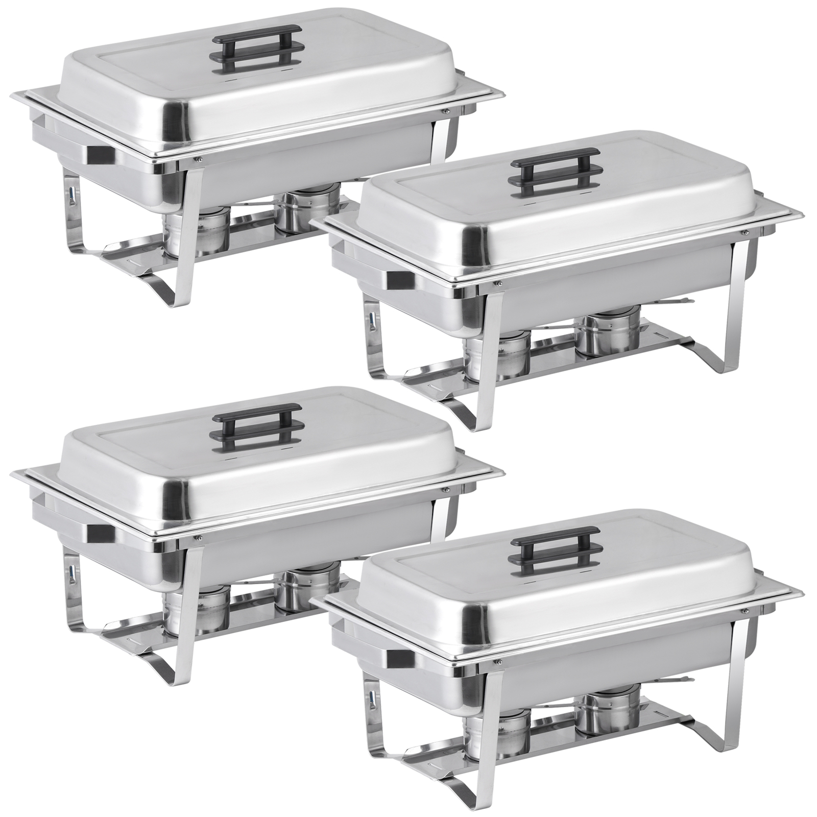 4 Pack Chafing Dish High Grade Stainless Steel Chafer Complete Set Silver 8QT