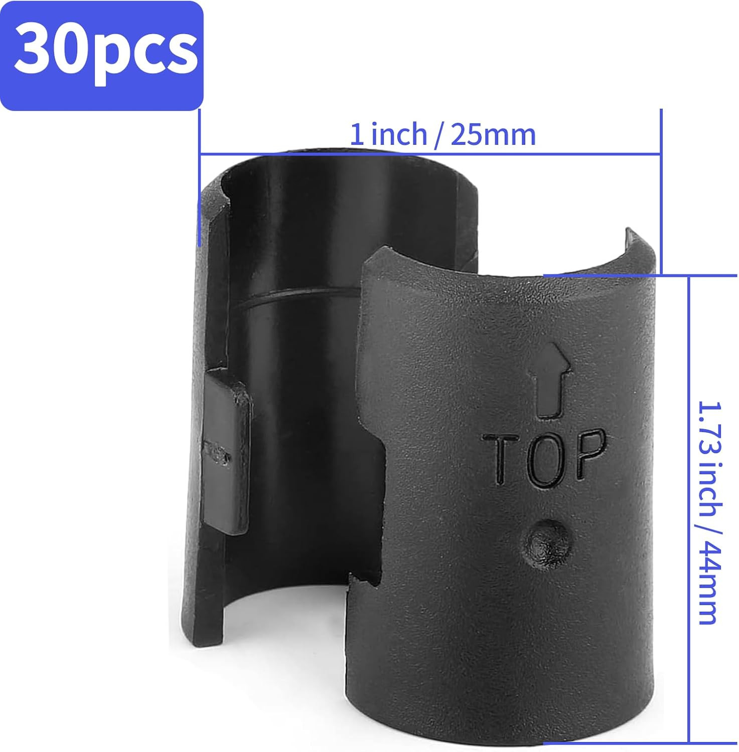 30 Pack Black Wire Shelf Clips 1 Inch Wire Shelf Clips, Plastic Shelving Clips