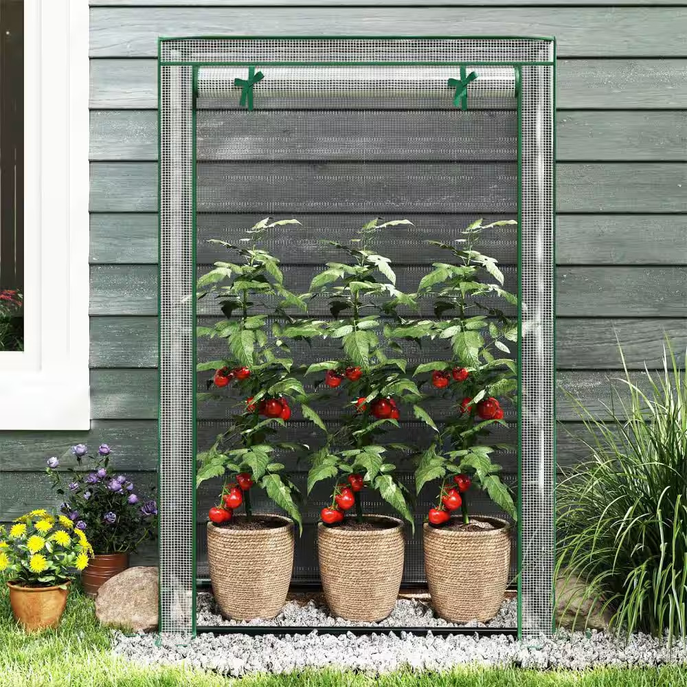 39 In. X 20 In. X 59 In. Portable Mini Greenhouse with Roll-Up Zippered Door, In