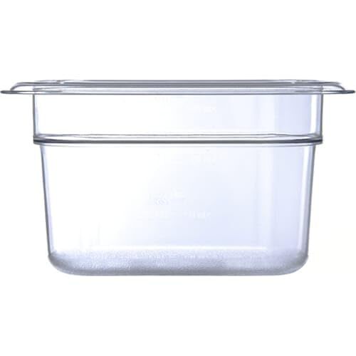 Plastic Food Pan 1/9 Size 4 Inches Deep Clear Durable Food Storage Container