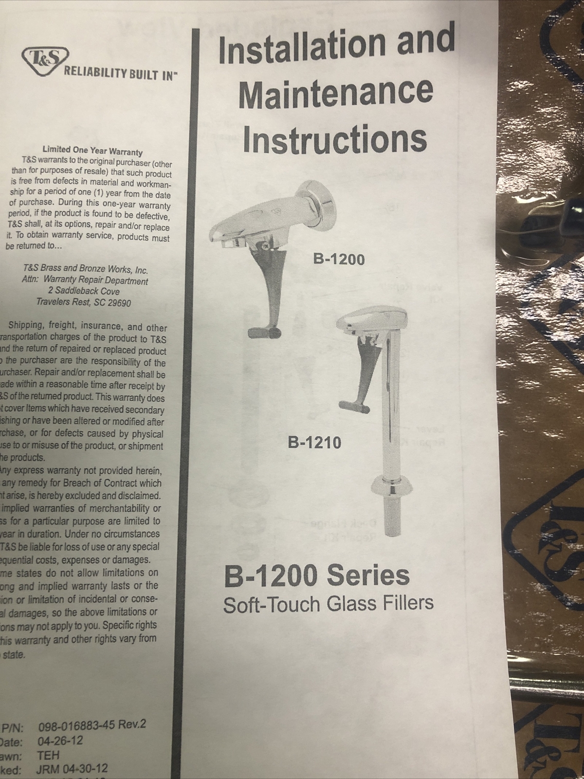 T&S Brass 5GF-8P Glass Filler, 8″ Deck Mount Pedestal, 1/2″ NPT Male Shank