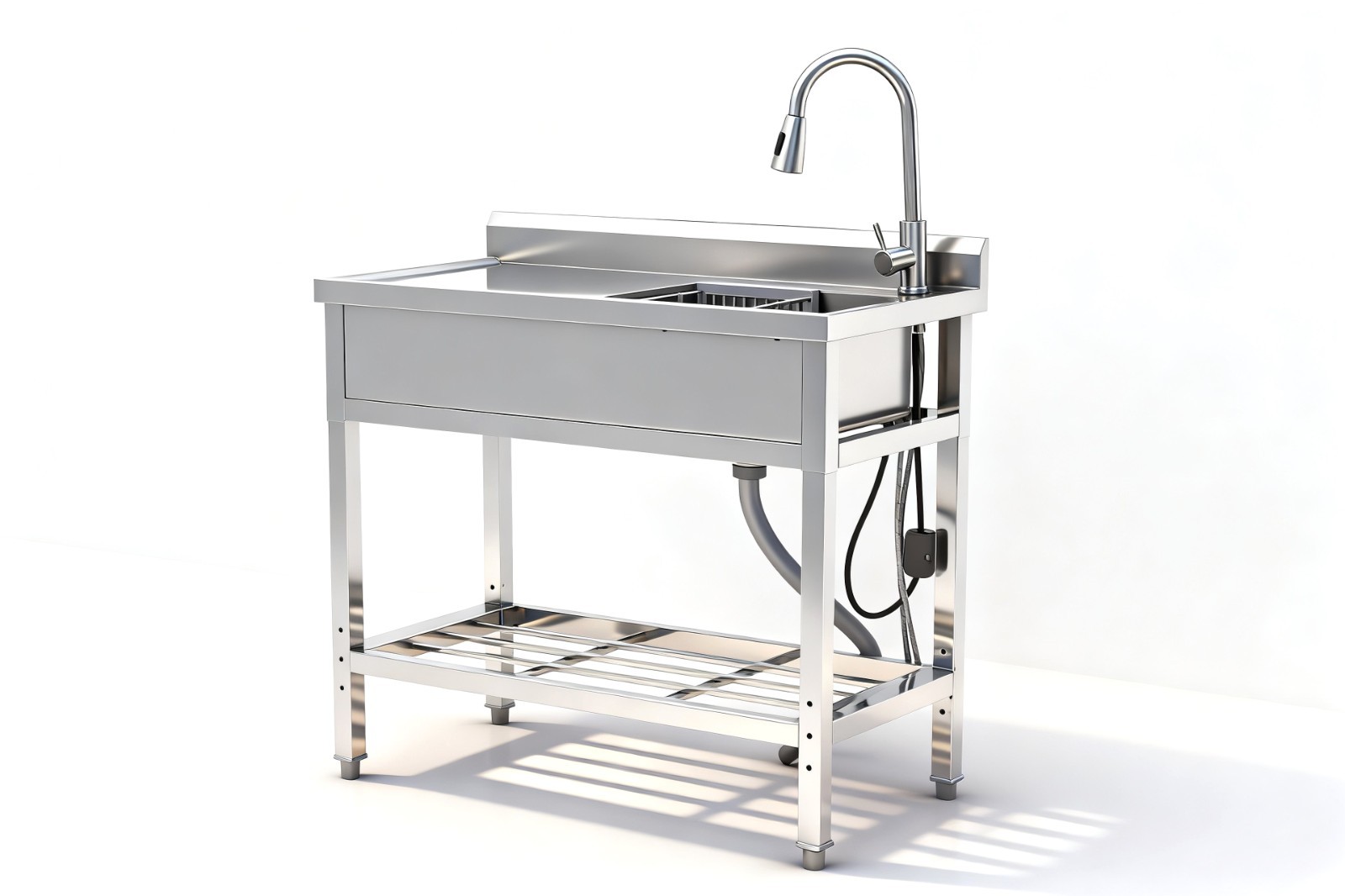 39″ Free Standing Commercial Stainless Steel Kitchen Utility Sink