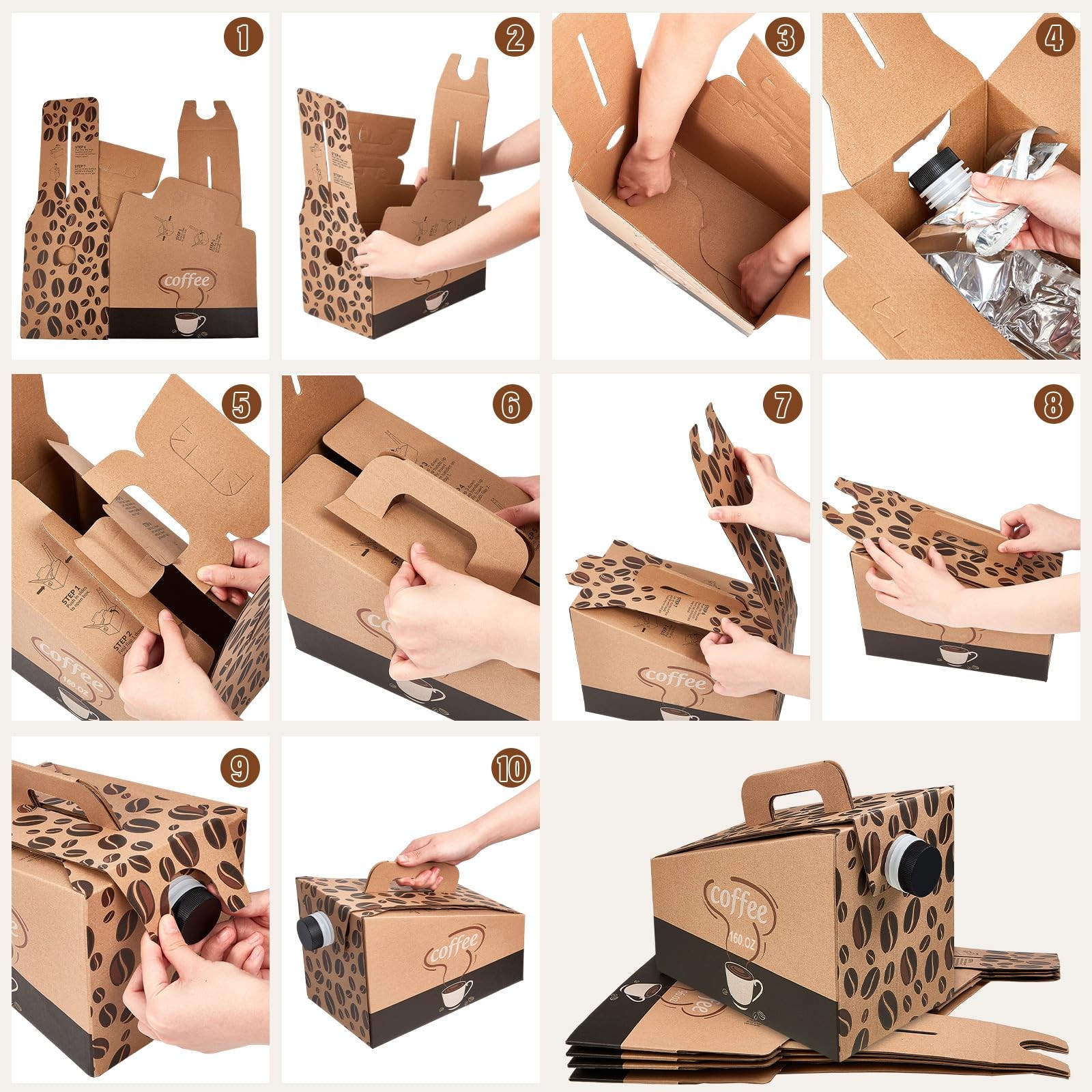 Dandat 20 Pcs 160 Oz Disposable Coffee Dispenser Spout Insulated Cardboard