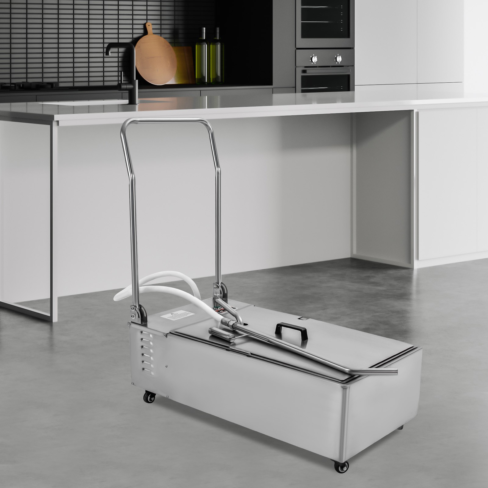 55L 370W Fryer Oil Filter Cart Machine Commercial Cooking Oil Filtration System