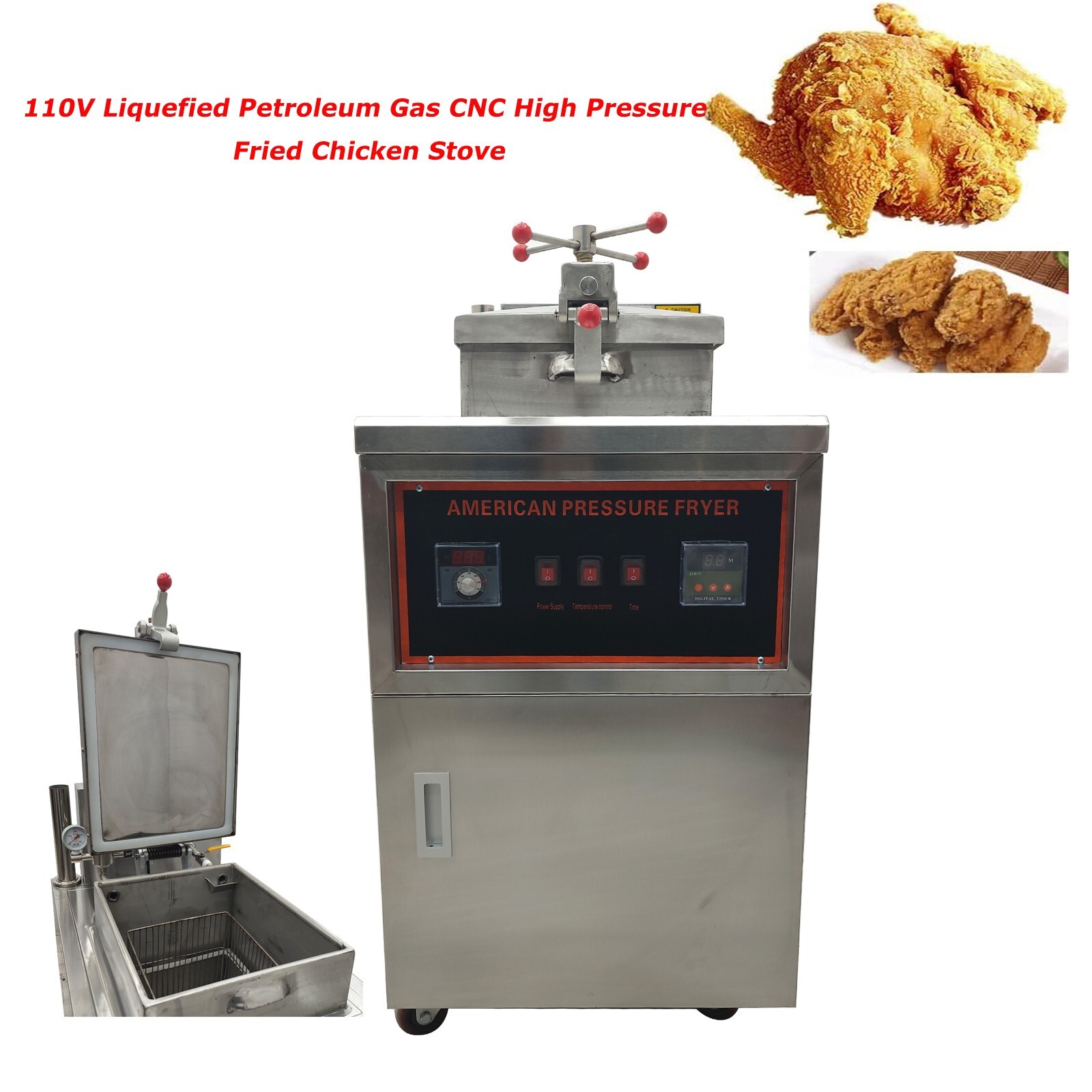 110V 45L CNC High Pressure Furnace Fried Chicken Stove Liquefied Petroleum Gas