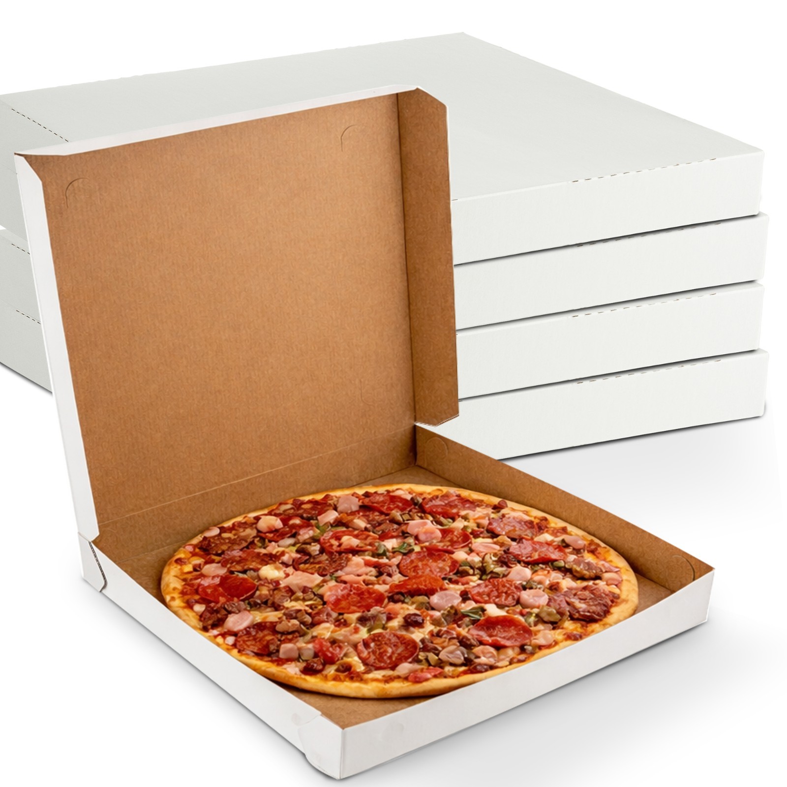 MT Products 16″ x 16″ x 1.9″ Extra Thin White Paperboard Pizza Boxes, Pack of 20