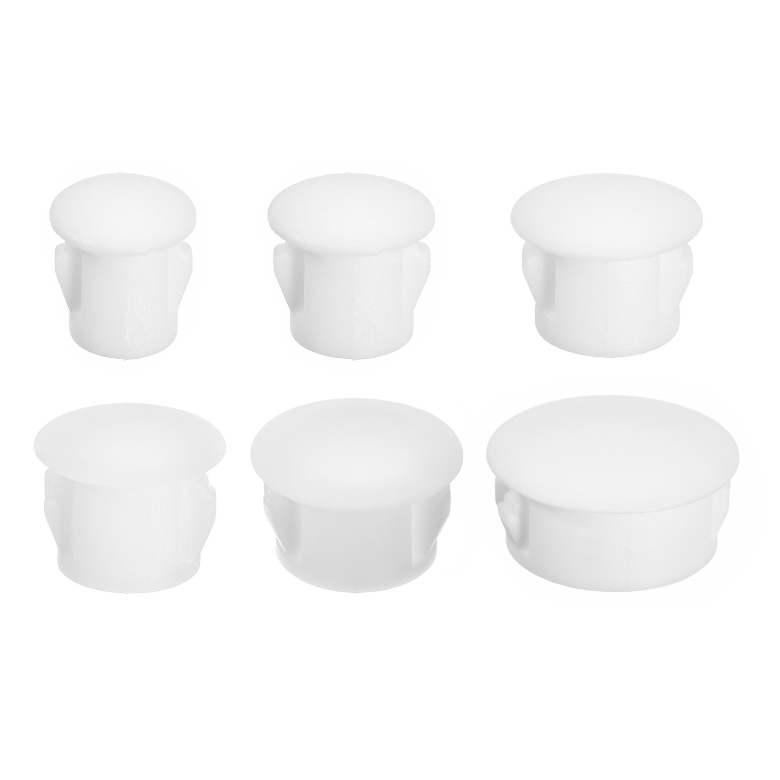 Nylon Plastic Hole Plug, 160Pcs 6 Sizes for Furniture Insert End Caps, White