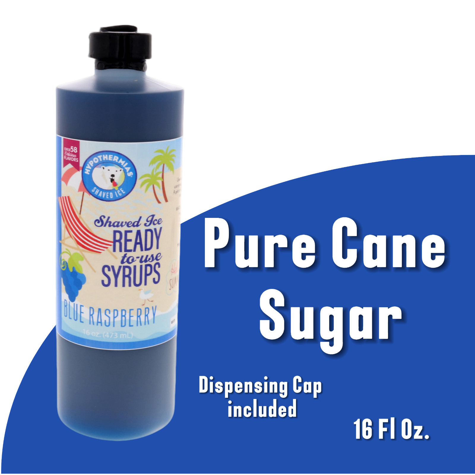 Shaved Ice Syrup Snow Cone Syrup Hypothermias Flavors 6 Pack (96 Fl Oz Total)
