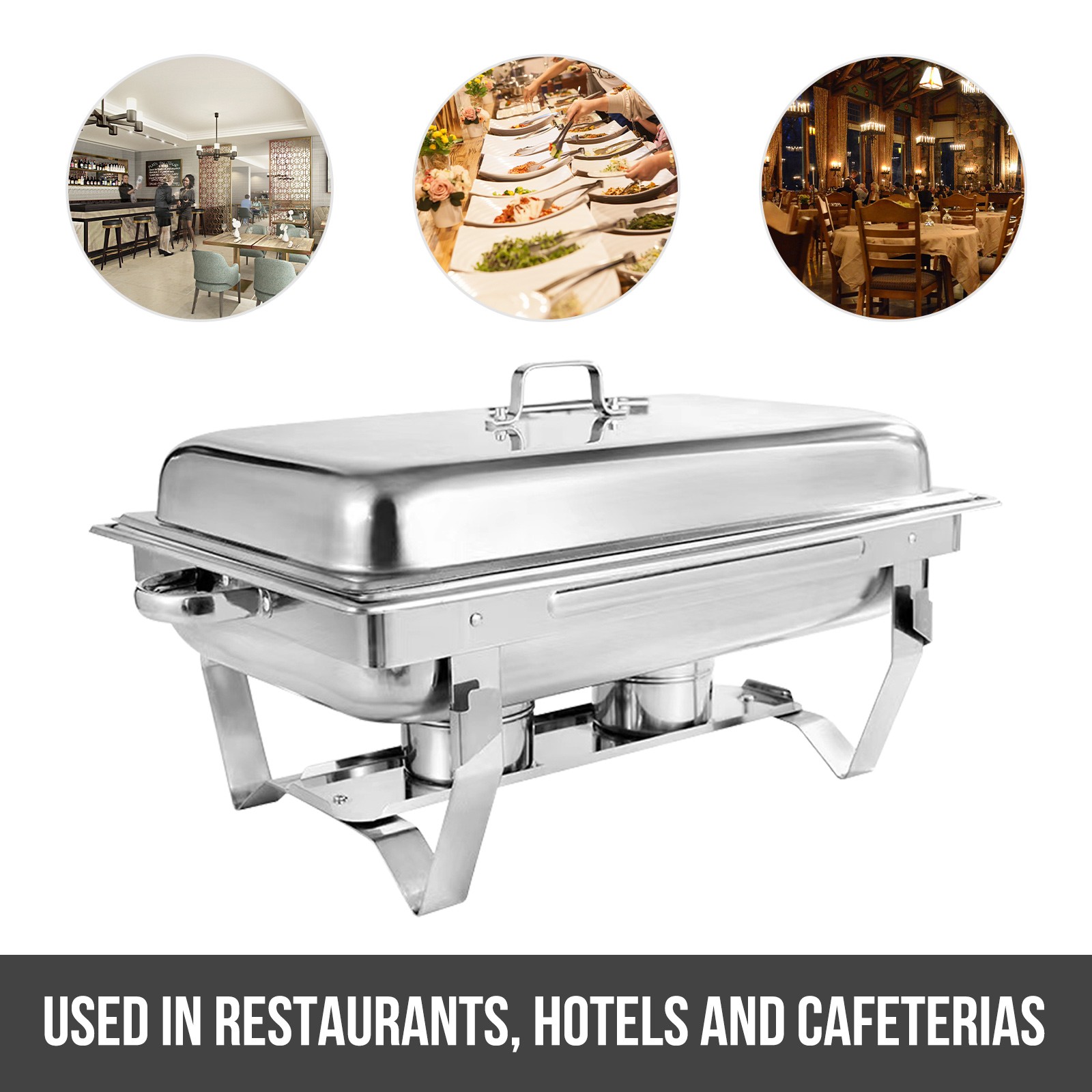 4 Pack Catering Stainless Steel Chafer Chafing Dish Sets 9 QT Full Size Buffet