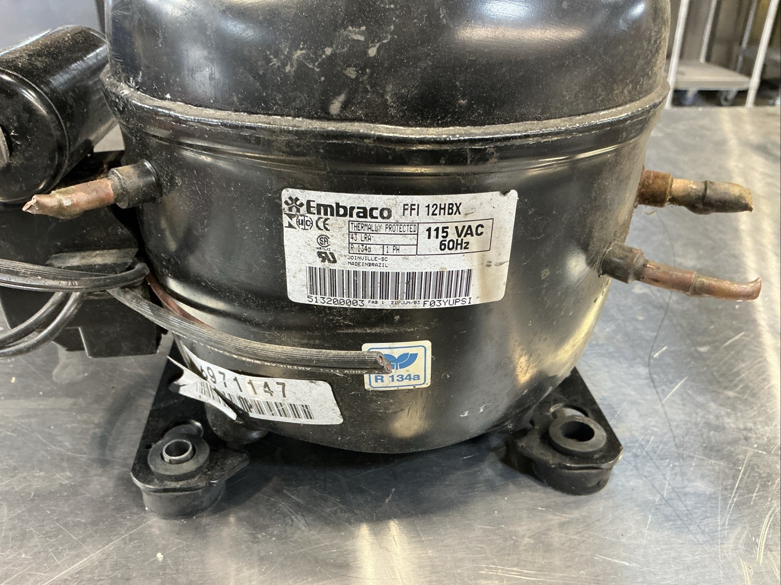 Beverage Air 312-056B-01 Compressor, R134A, 115V, 60Hz, Embraco