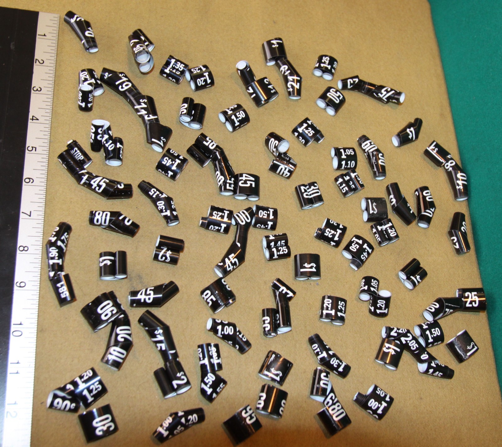National snack vending machine price rolls lot – various prices on the rolls
