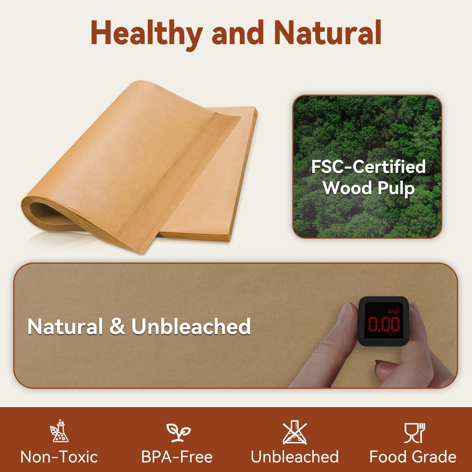 200 Pcs Parchment Paper Sheets, 12 x 16 Inch, Precut 12 X 16, Unbleached