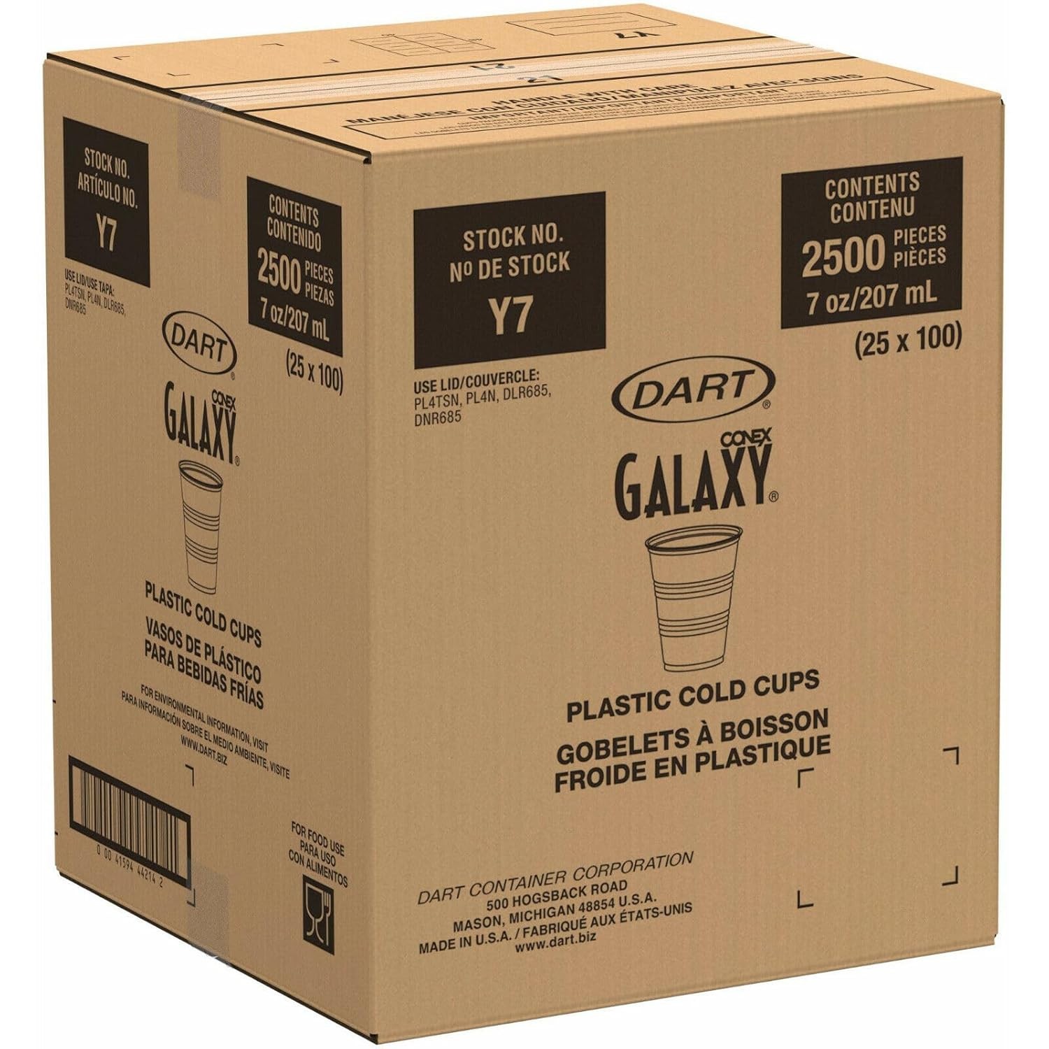 Dart Y7 Conex Galaxy 7 oz. Translucent Plastic Cold Cup 2500/Case