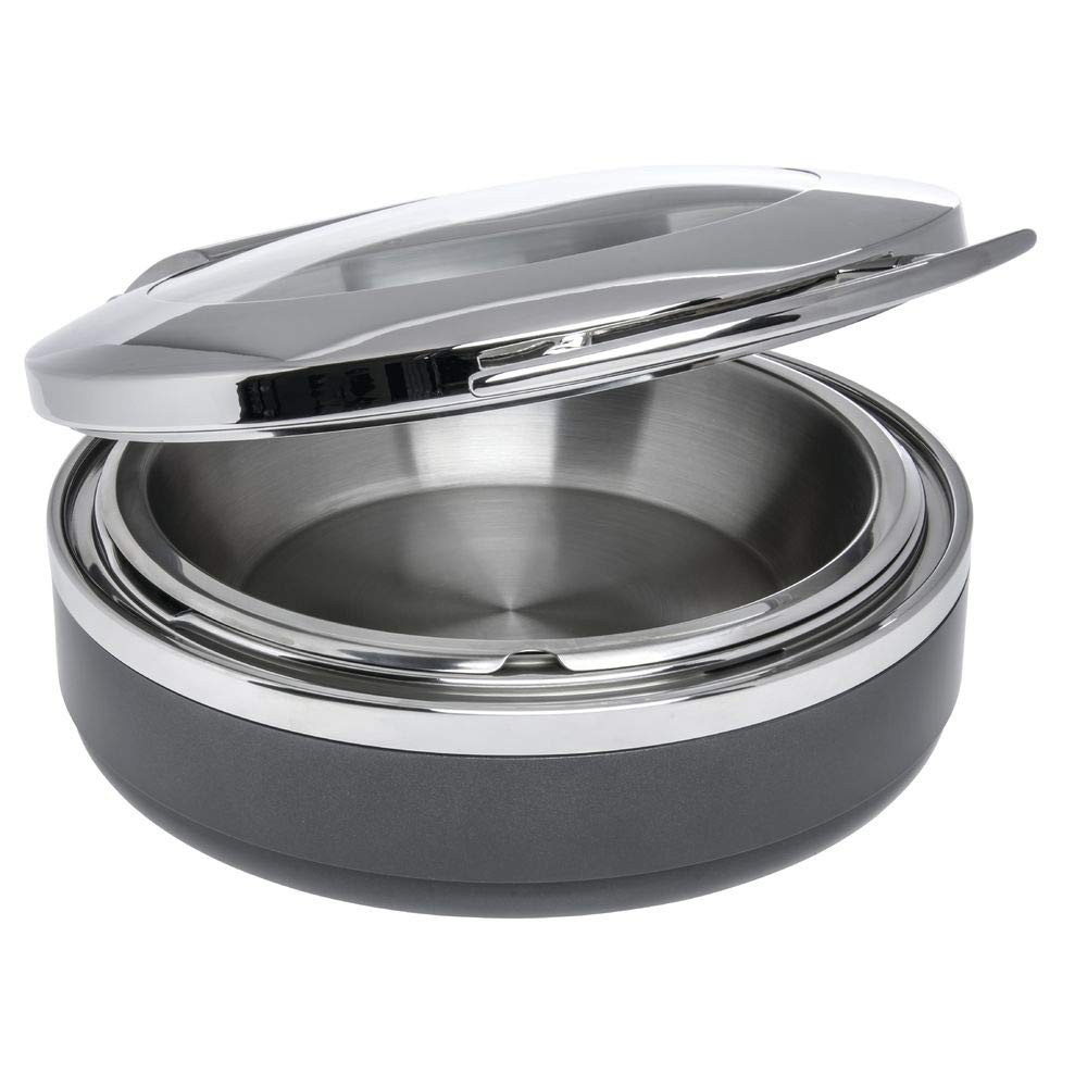 HUBERT® Induction Chafer 4 1/5 Qt Round Stainless and Black – 19 1/3″L x 15