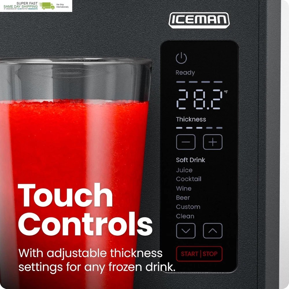 Frozen Drink Maker & Slushy Machine with 5 Presets + Custom Option, Easy-Dispens