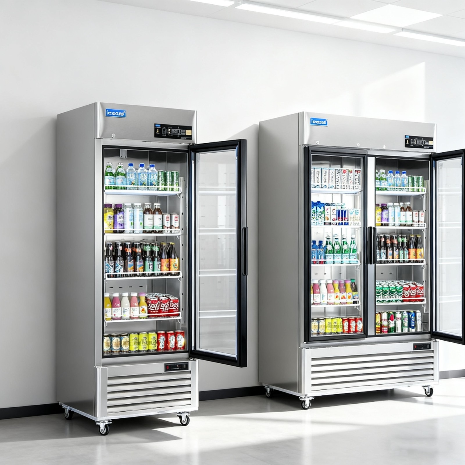 Stainless Steel Commercial Refrigerator One Glass Door 27′ For Restaurant Bar