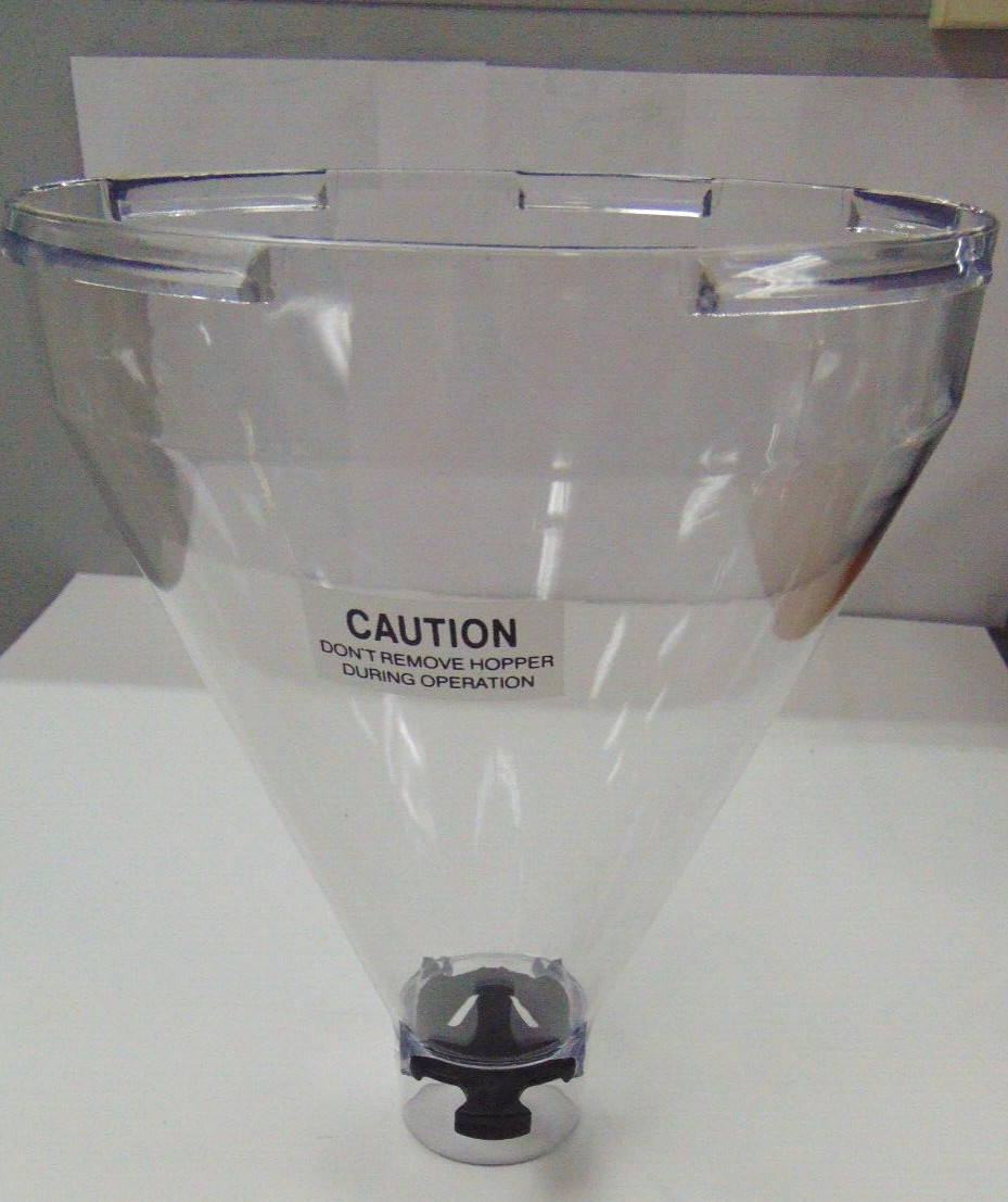 CLEAR HOPPER UNBRANDED ITEM NO.HKN-27800092 HEIGHTH 10-1/4″ HAS A SHUT OFF GATE