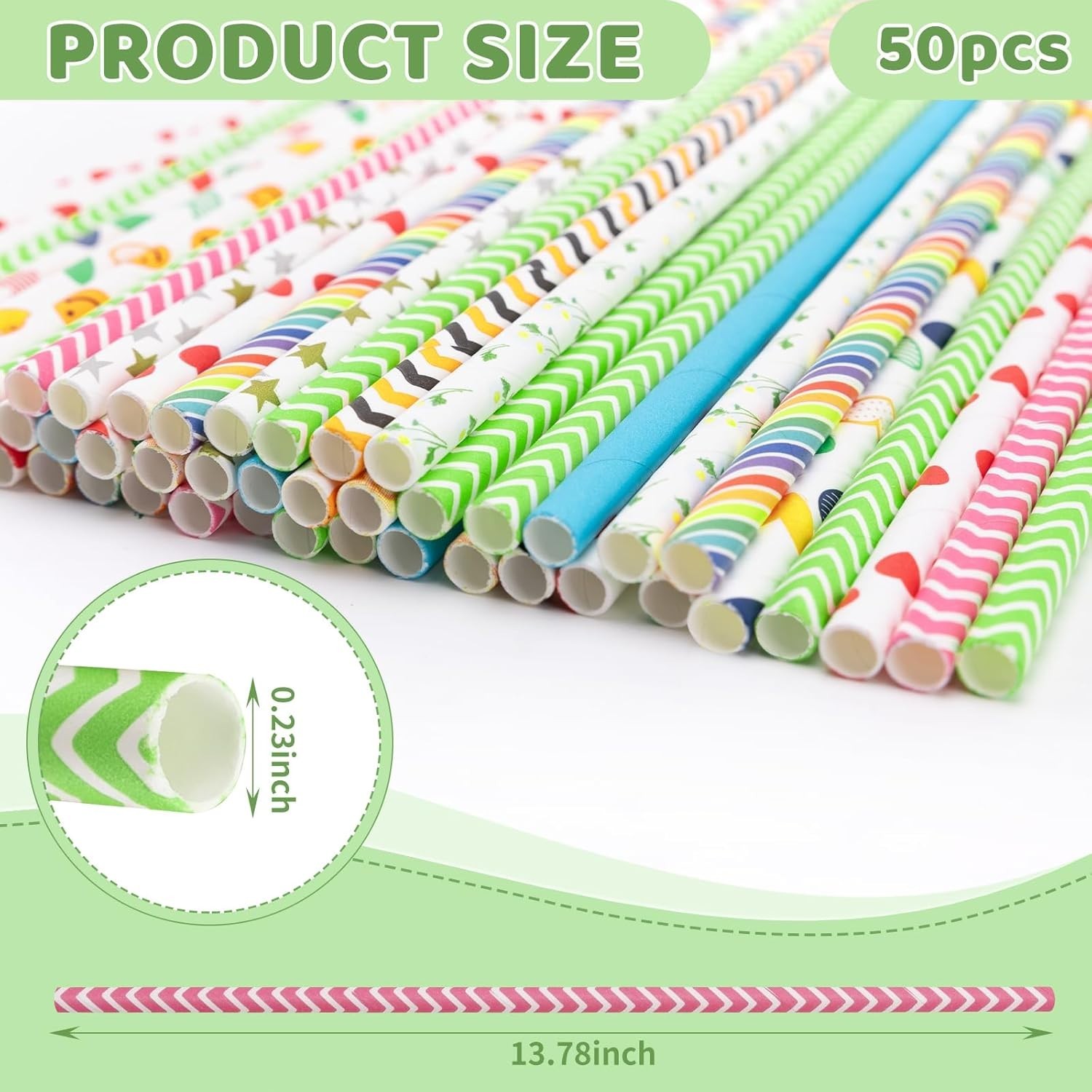 50Pcs Cotton Candy Sticks Cones, 13.78 Inch Random Color Candy Supplies, Paper S