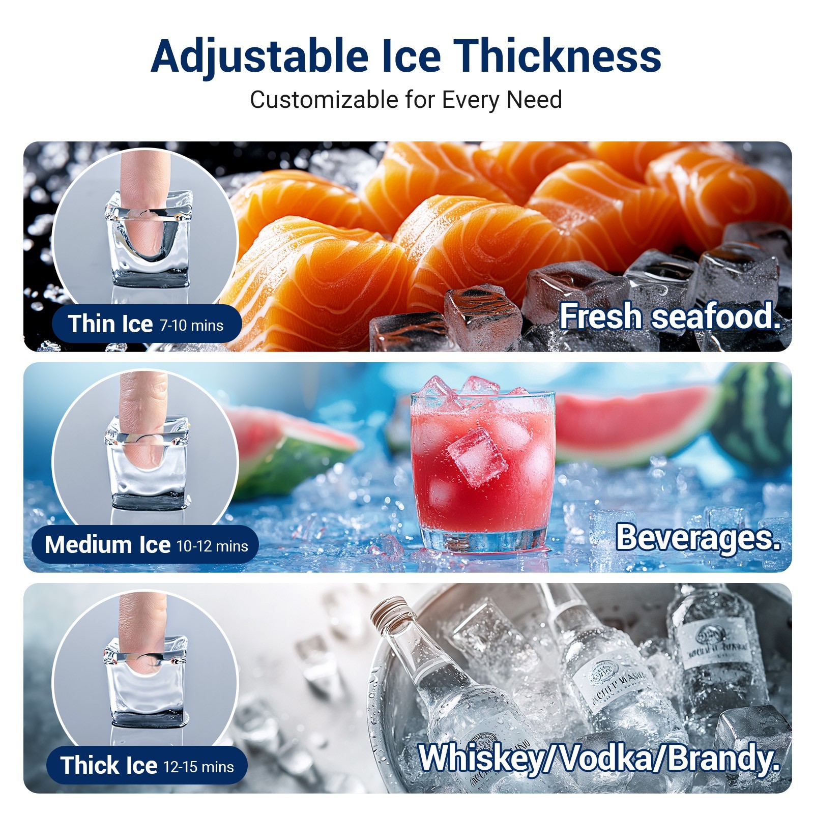 Commercial Ice Maker 650Lbs/24H Under Counter Ice Machine, 450LBS Storage Bin