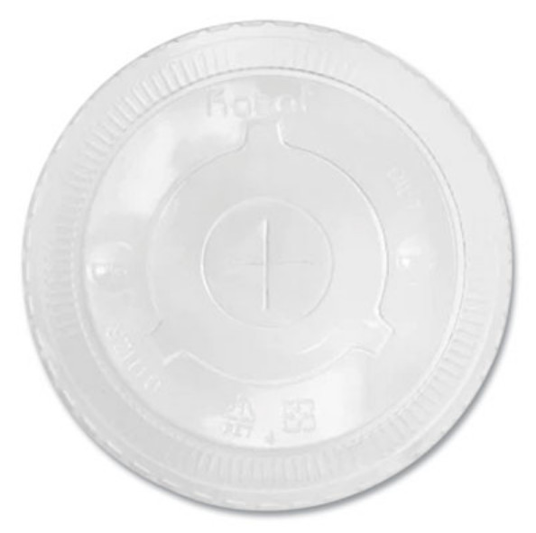 Karat C-KCL1045 PET Lids, Flat Lid, Fits 32 oz Cold Cups, Plastic, Clear, 600/Ct