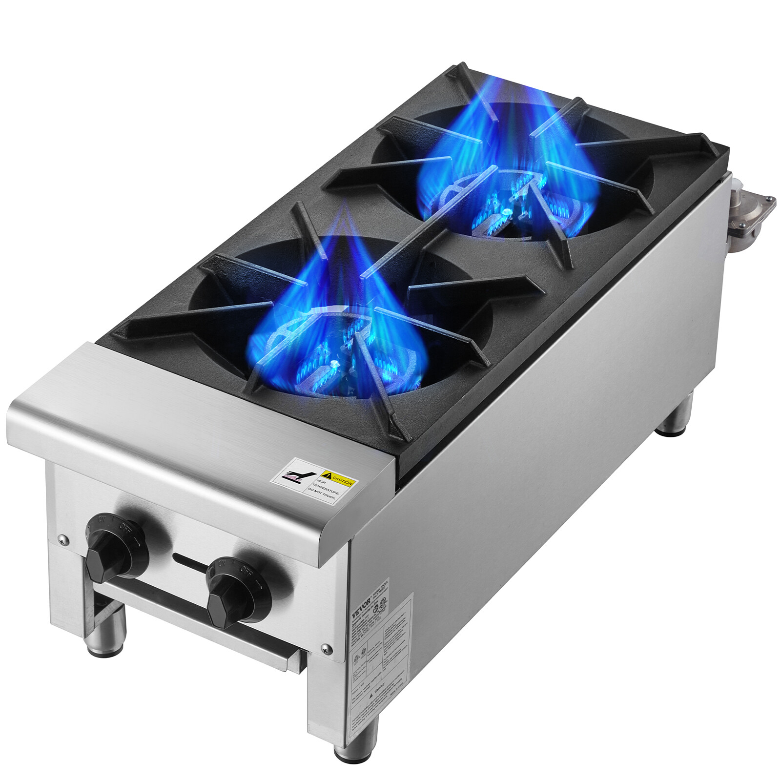 VEVOR 12″ Commercial Gas Range Stove 2 Burners Hot Plate Countertop Propane Cook
